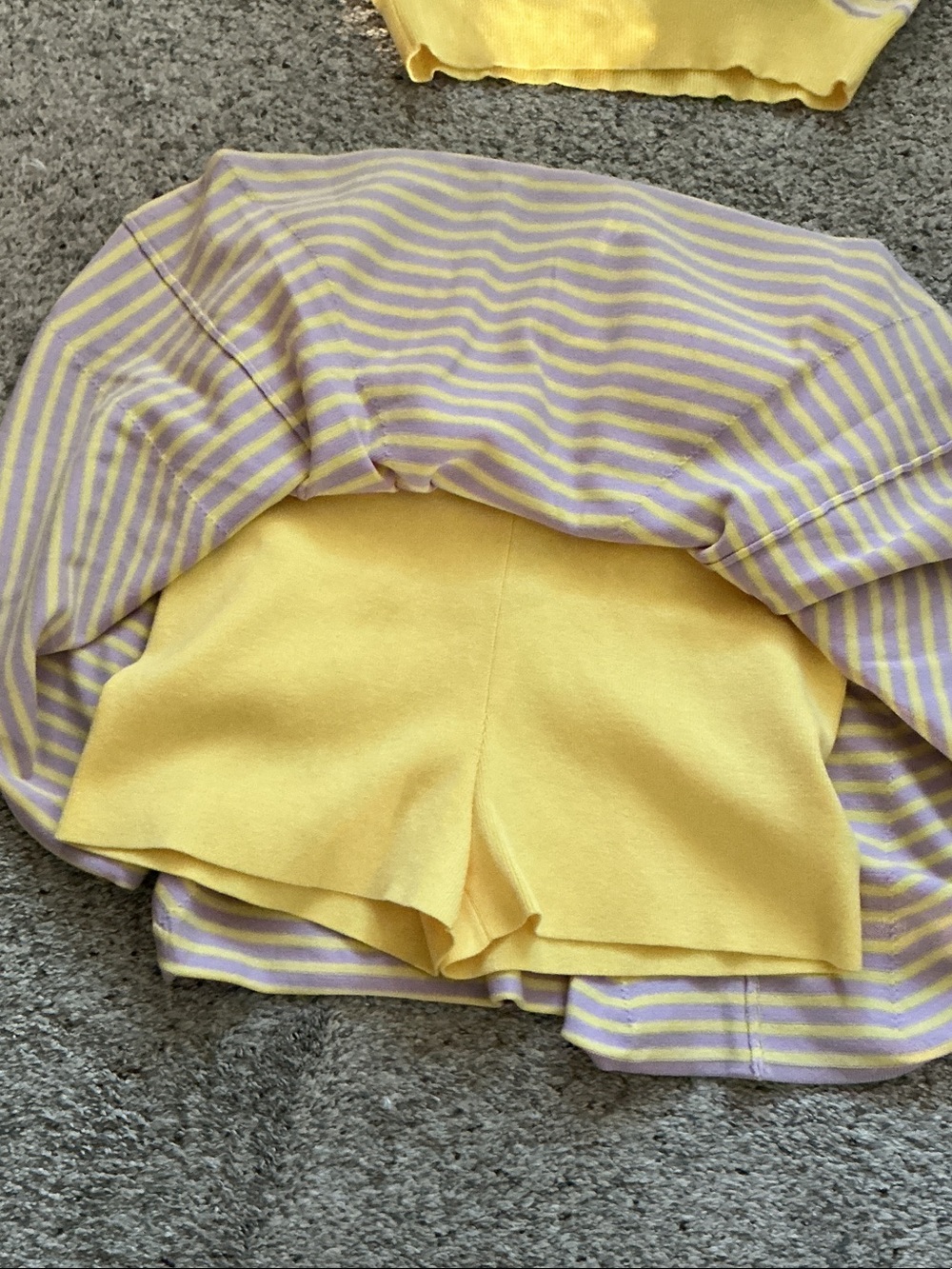 NWT Mustard Seed Knit Top + Skort Set ~ Yellow & Lavender Stripe - Picture 10 of 11